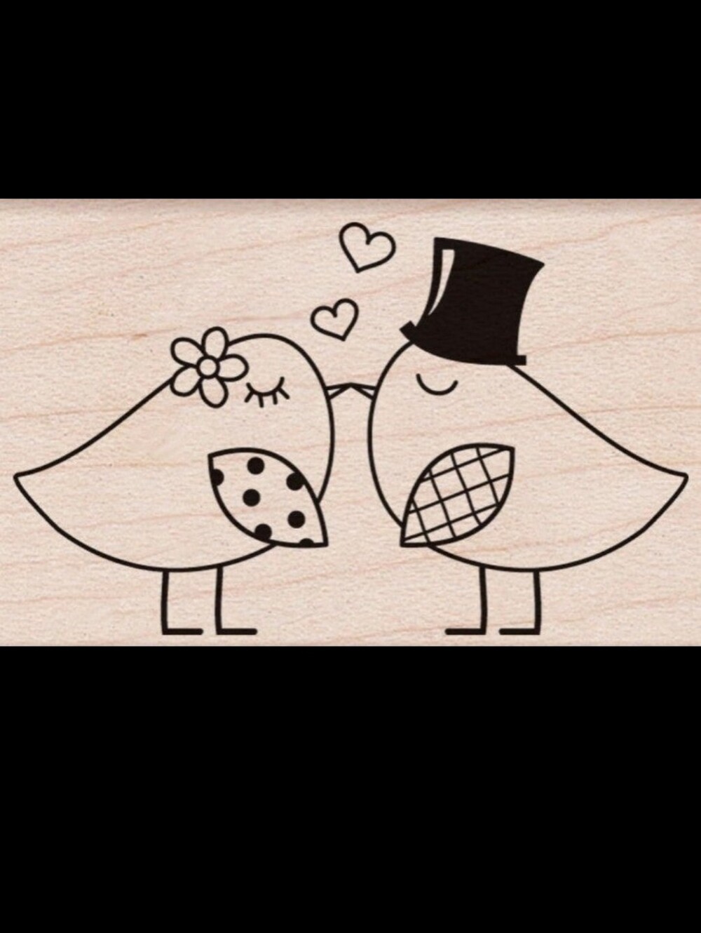 New HERO ARTS two birds kissing STAMP